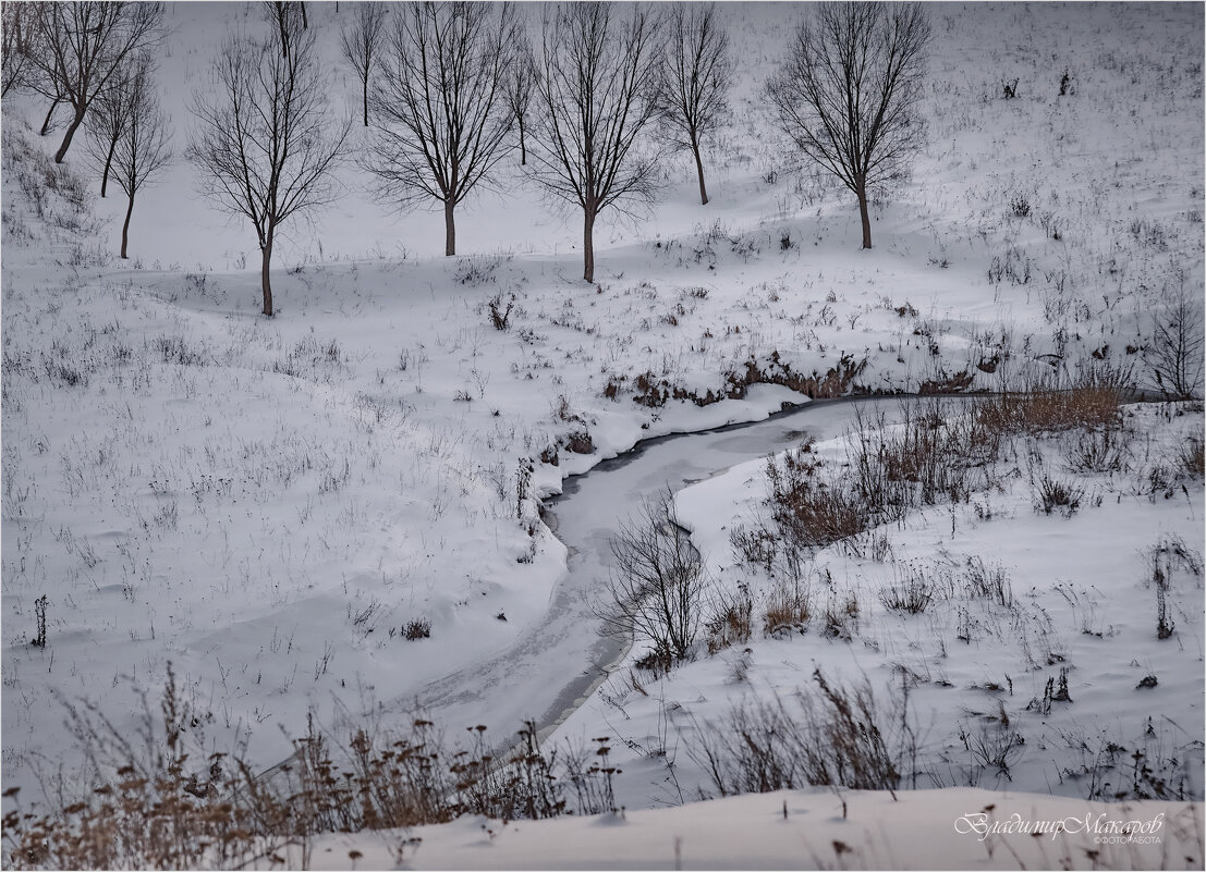 "Замерзшая извилистая речка"© - Владимир Макаров