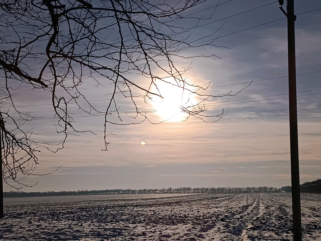 Зимний пейзаж солнце - вячеслав коломойцев