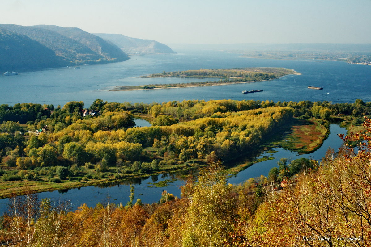 Самарская лука гора Стрельная осенью