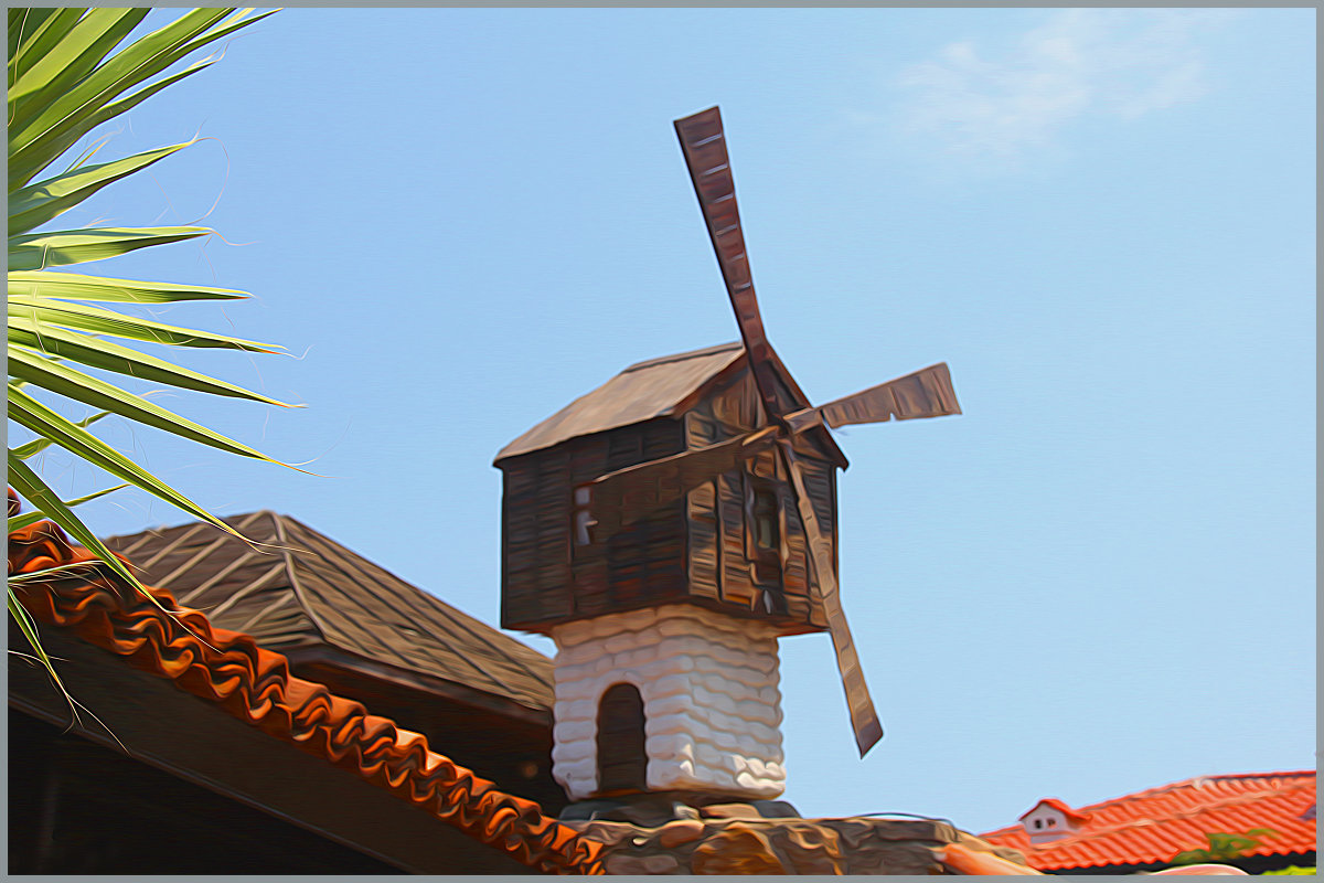 Ветряная мельница на крыше одноименного ресторана в Созополе (Болгария) - Елена Belika
