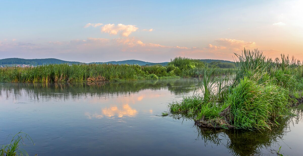 Летнее утро на реке Миасс (панорама) - Алексей Трухин