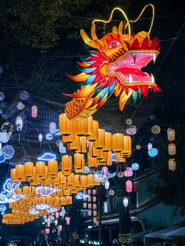 Фонарь в виде дракона на улице в Ханчжоу - Дмитрий 