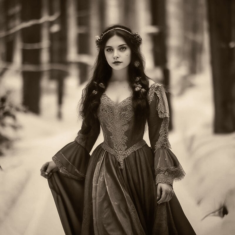 Прекрасная эльфийская девушка на прогулке зимой. - Pavlov Filipp 