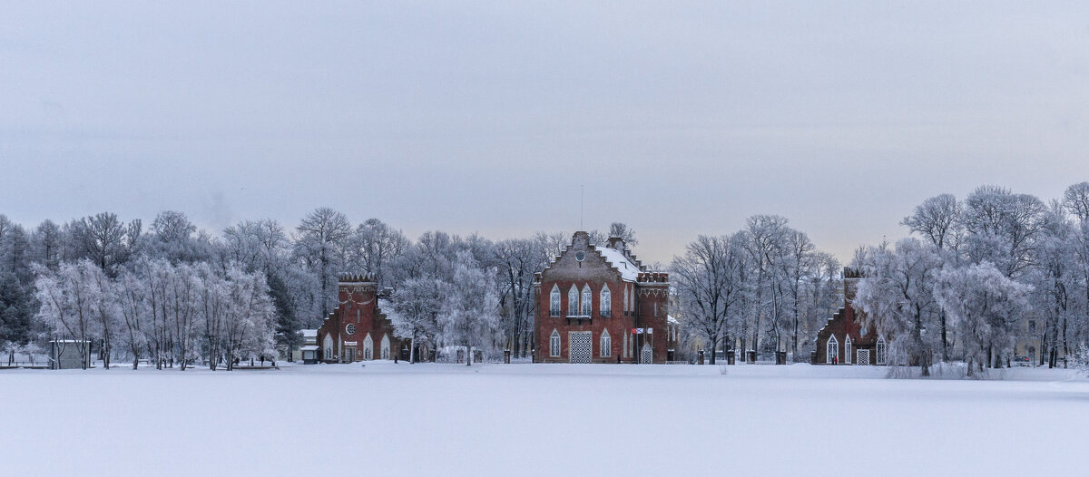 Зимний пейзаж с домами - Сергей Парамонов