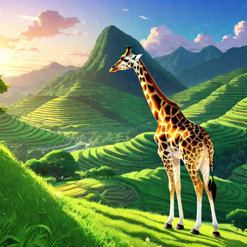 Жираф в зелёной долине - Alisia La DEMA