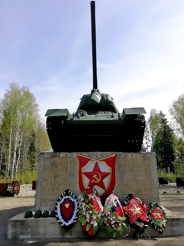 Танк Т-34 на «Поле памяти» в Сычёвке. - Ольга Довженко