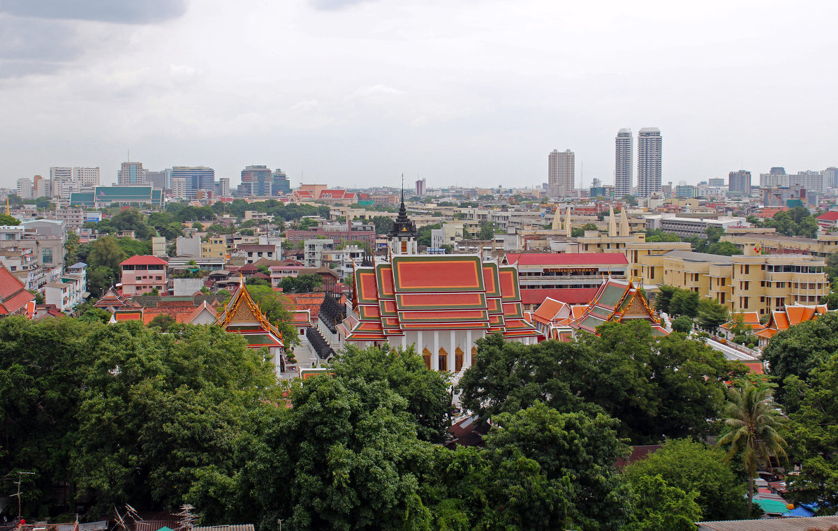 Бангкок. Вид с парапета храма на холме - Владимир Шибинский