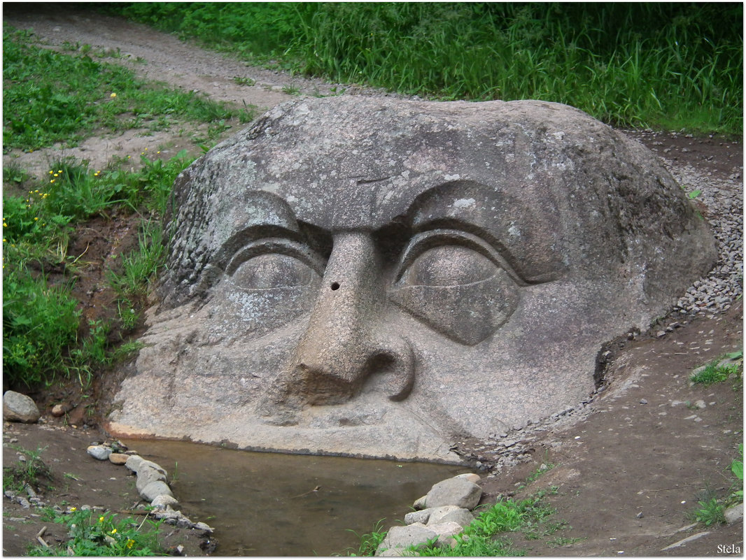 Каменная голова в парке Сергиевка - Галина (Stela) Кожемяченко