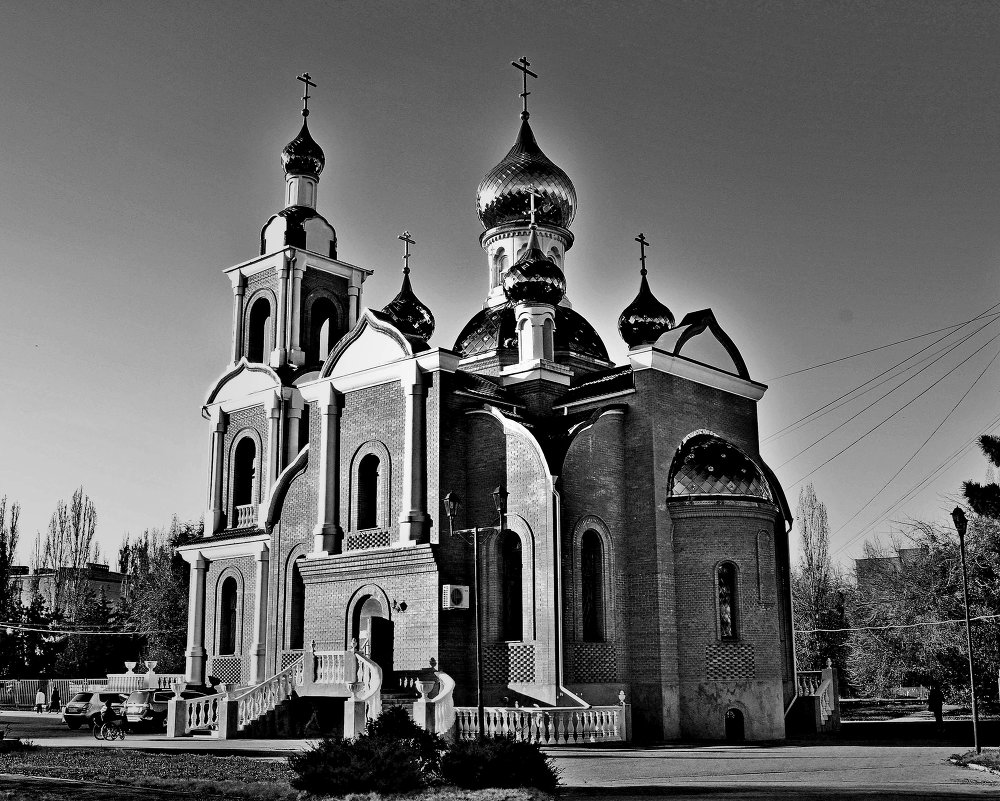 Полковой храм Азовской иконы Божией Матери ч/б - Елена Борисенко