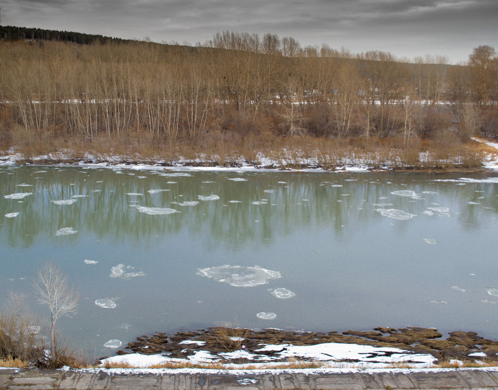 Ледоход в ноябре, река Томь, г.Кемерово - Евгения Сихова