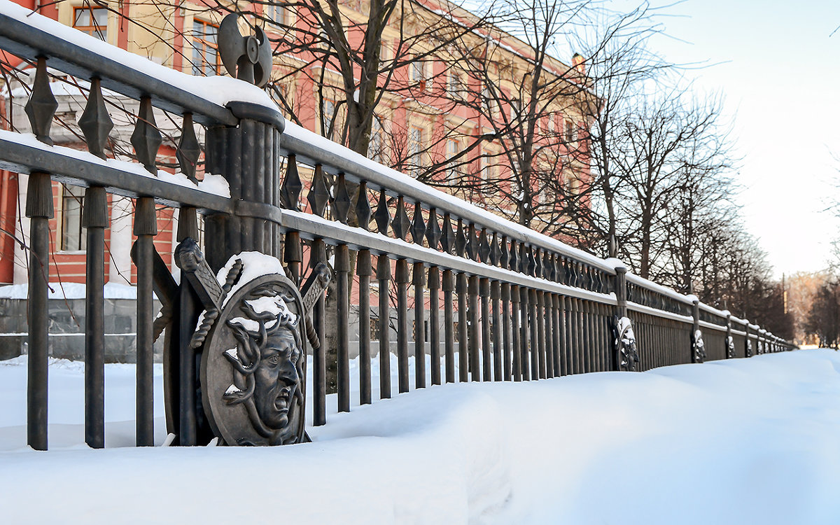 Ограда Инженерного замка в снегу - Valerii Ivanov