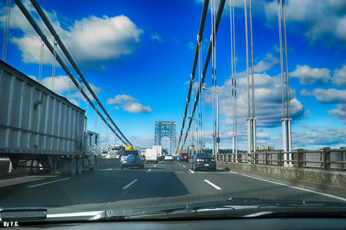 Верхняя эстакада моста Вашингтона в Нью Йорке - Яков Геллер
