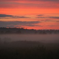 Закат с туманом :: Ольга Рыженкова