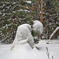 снежные скульптуры людей в лесу :: Валерий. Талбутдинов.