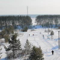 Лыжня в котловане АБ. :: Олег Афанасьевич Сергеев