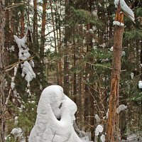 Снежные скульптуры, похожие на человеческие образы. :: Валерий. Талбутдинов.