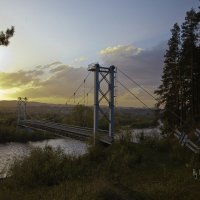 Висячий мост через р. Юрюзань. Окрестности г. Трехгорного. :: Анна Черняева