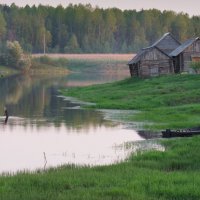 Деревенский пейзаж на реке Шуе :: Екатерина Голубкова