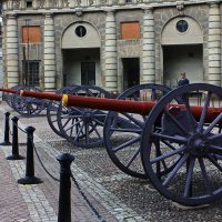 Пушки и караульный у Королевского Дворца.(Стокгольм) :: Александр Лейкум