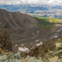 вид с перевала Значкистов у ледника Актру на Курайскую степь, Горный Алтай :: Дмитрий Кучеров