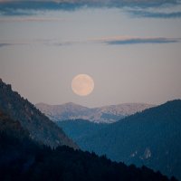 Огромная луна над Телецким озером. :: Александр Стихин