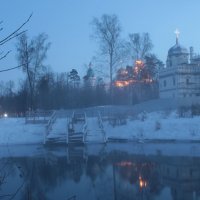 Крещенская купель. Туман.  Река Истра (Иордан). :: Александра 