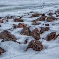 Камни и снег. На берегу залива. :: Vladimir Kraft