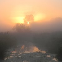 Рассвет на реке, август Ивановская область :: Олег Романенко