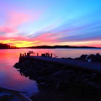 Рассвет над озером  Пилененен. Северная Карелия. Финляндия :: Ольга Говорко