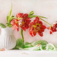 С красными тюльпанами в белом кувшинчике :: Светлана Л.