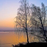 Закат на зимнем озере :: Стил Франс