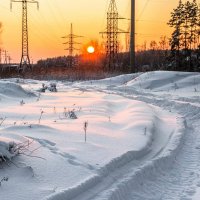 Зимний закат перед морозом. :: Александр Тулупов