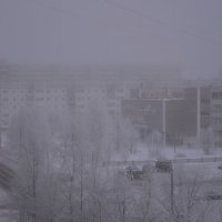 Туман и мороз -27 градусов, в утренний час города Северодвинска. :: Михаил Поскотинов