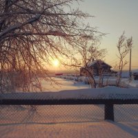 Зимнее утро в деревне Красная Гора, Коми :: Николай Туркин 