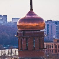 Установка купола на Храм Алексея Мечёва (3) :: Юрий 