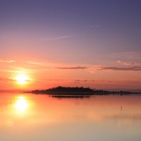 Закат на Красноярском водохранилище :: Сергей Акимов