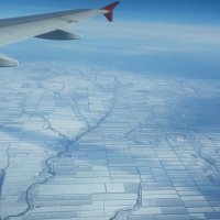 Зимний пейзаж с высоты самолета :: Оксана Чепкасова