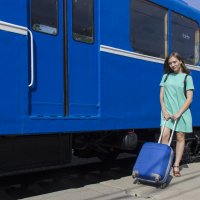 Метро-вагон в цвет чемодана, всего лишь маленький  каприз :: Дима Пискунов
