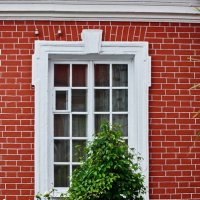 white window on a red brick wall :: Виктор 