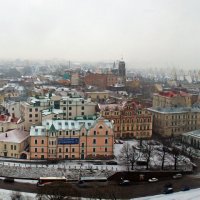 Зимняя панорама города Выборг с башни Святого Олафа :: Сергей Сухарников