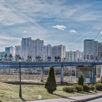 Пешеходный мост в Мякинино :: Борис Гольдберг