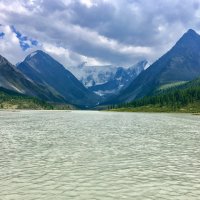 Алтай. Гора Белуха и молочное Акемское озеро. :: Марияя 