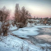 рассвет на зимней реке :: юрий иванов