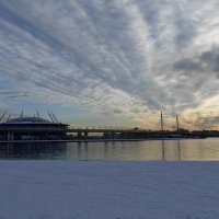Вид на Яхтенный мост  и стадион "СПб-Арена" :: Елена Павлова (Смолова)