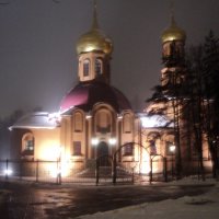 Чудеса вечернего тумана. Храм в городе Дзержинский. :: Ольга Кривых