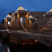 Новогодний Петербург  мост через Фонтанку :: Алексей Корнеев
