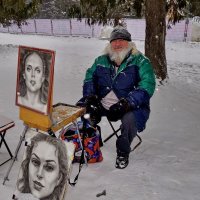 Не мог пройти мимо колоритной внешности художника. :: Пётр Сесекин