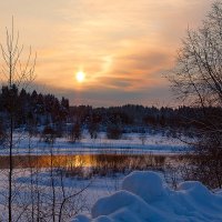 Зимний вечер на реке. :: Николай 