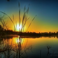 Летний закат на озере :: Сергей Шаталов