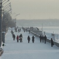 22.02.2018 Архангелогородцы наблюдают за красивым солнечным закатом. :: Алена Малыгина